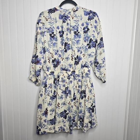 Apiece Apart Mona Long Sleeve Mini Dress Size Medium Painterly Floral Wedding - Picture 6 of 10